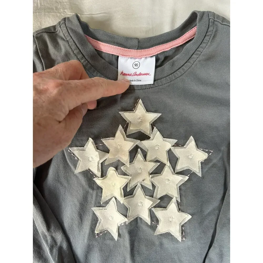 Hanna Andersson Grey Star Shirt size 90
